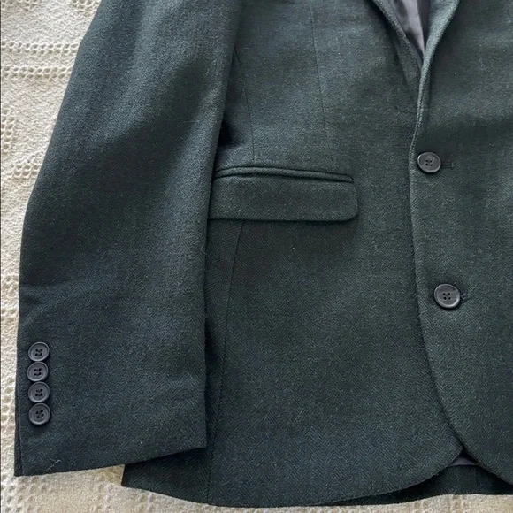 ASOS DESIGN skinny Men’s dark green herringbone Blazer Size 34